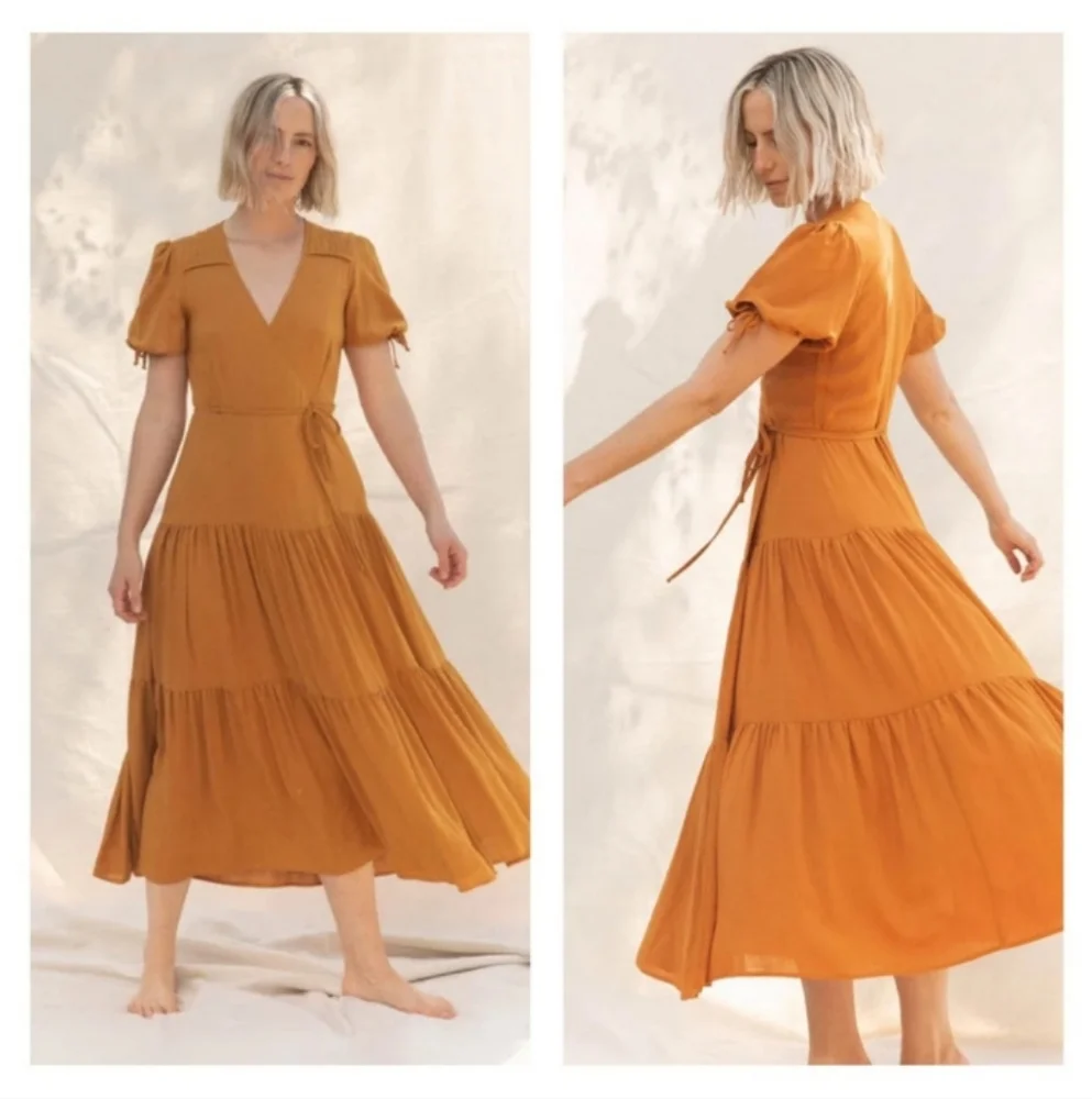 Christy Dawn The Augusta Dress In Turmeric M - Picture 2 of 16